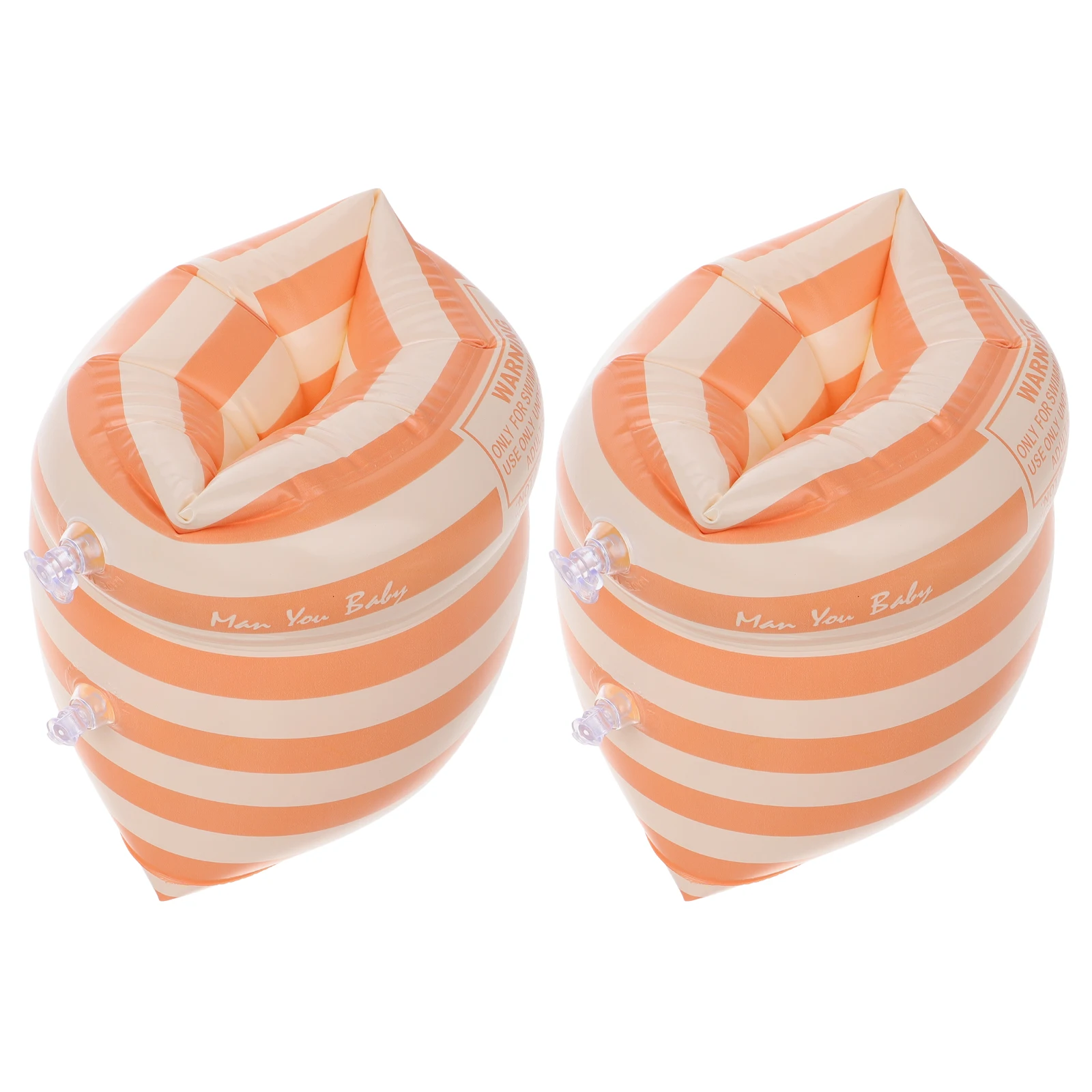 

2pcs PVC Inflatable Arm Circle Water Sleeve for Adults Men Women Swimmers Dual Airbags Orange Striped Swimming Supplies Pool