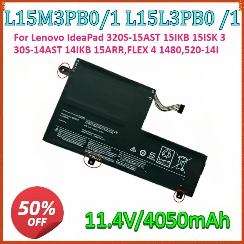 

L15M3PB0 L15C3PB1 L15L3PB0/1 Battery For Lenovo IdeaPad 320S-15AST 15IKB 15ISK 330S-14AST 14IKB 15ARR,FLEX 4 1480,520-14I