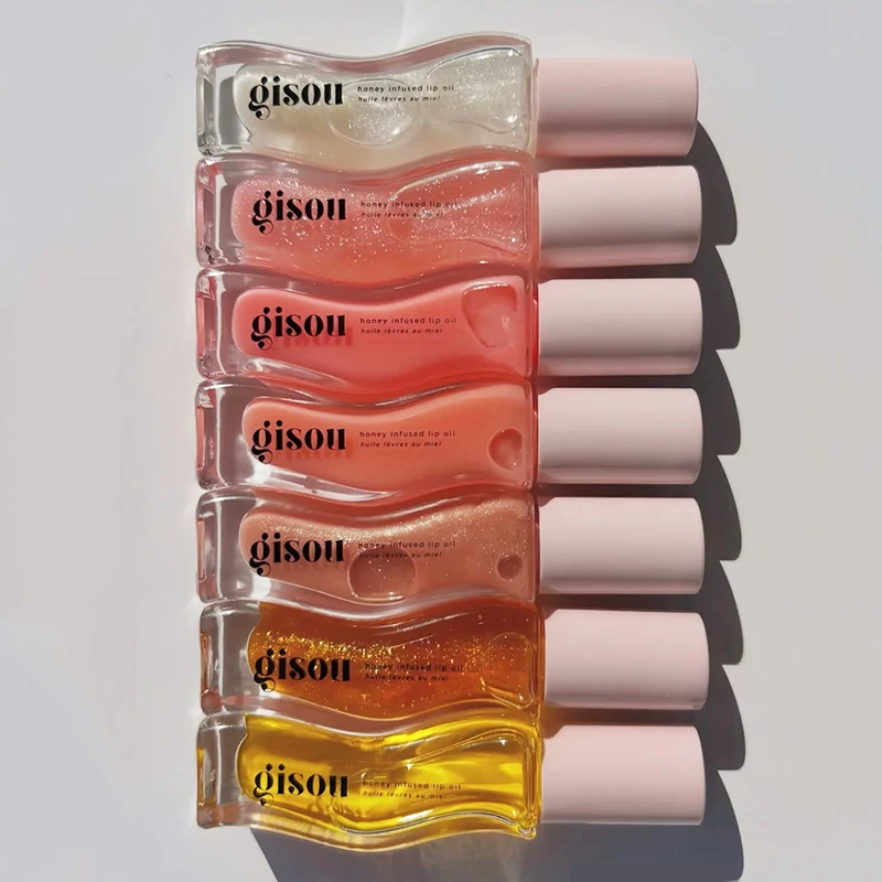 Gisou Balsamo per labbra idratante Olio al miele Gloss Cura delle labbra Benetitnt per labbra Rimpolpante Esfoliante Olio lucidalante rosa rimpolpante