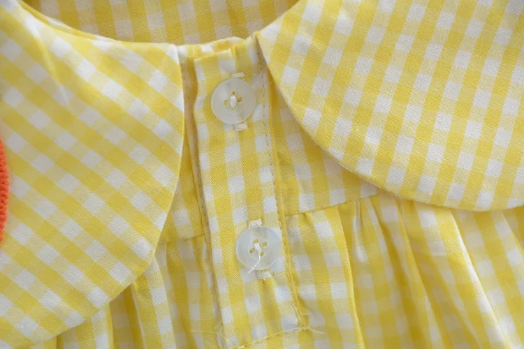 Sommer Kleidung Sets Baby Mädchen Nette Obst Baumwolle Mädchen Plaid Süße Prinzessin 2 stücke Anzug kinder Kleidung Kinder Vestidos – Detail 9
