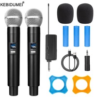 Wireless Microphone 2 Channels UHF Professional Handheld Mic Micphone For Party Karaoke Professional Church Show Meeting