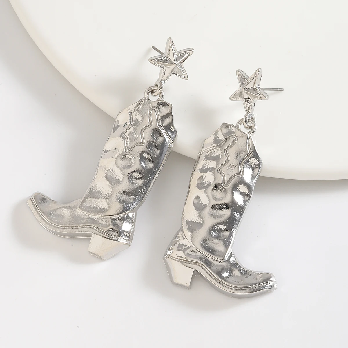 Western Style Cowboys Boots Dnagle Earrings Cool Simple Retro Drop Earrings Women Girls Vacation Ethnic Decoration Party Gifts