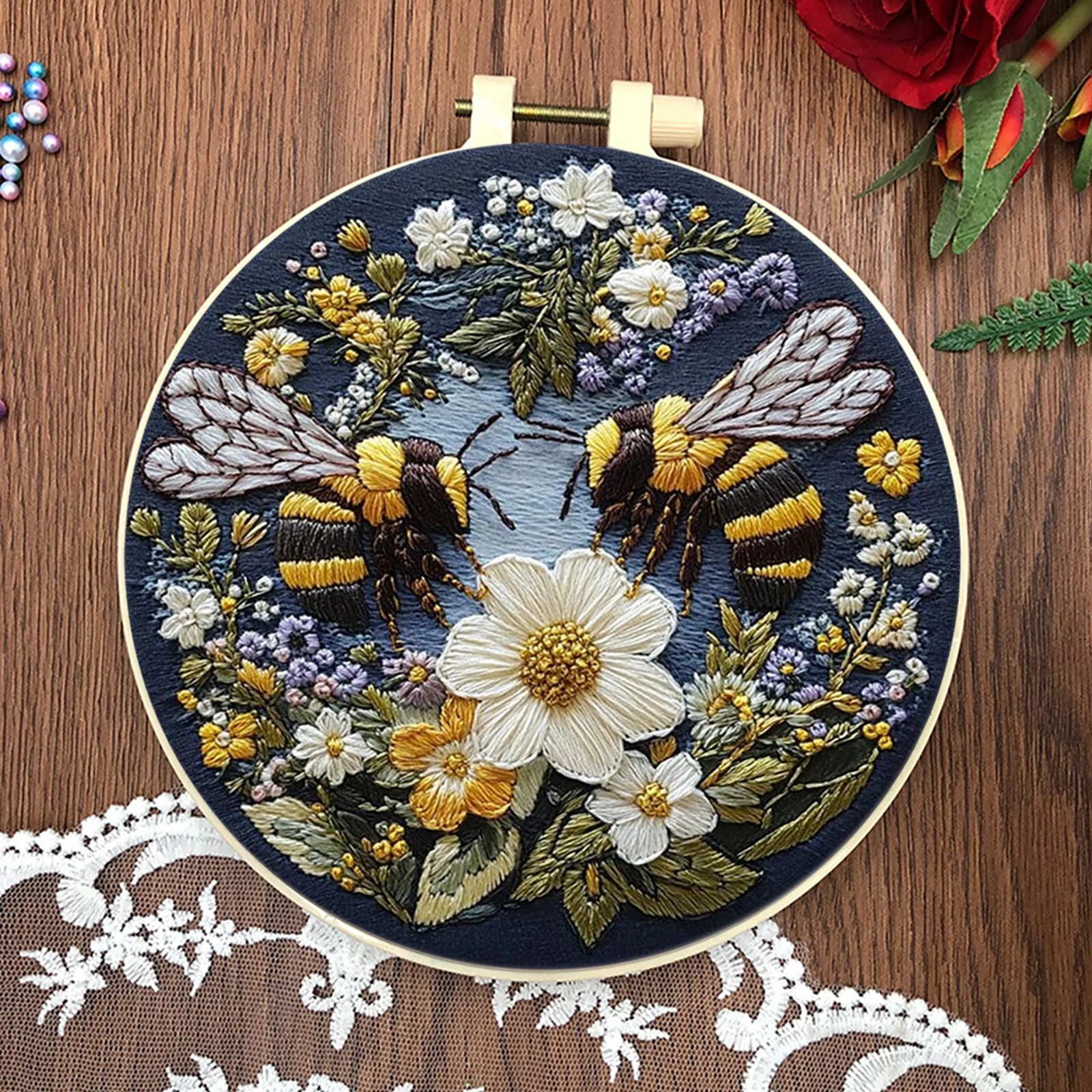 

Набор для вышивания (4 шт.): стартовый комплект с пяльцами, иглами, нитками, инструкцией, наборы для вышивания крестиком с готовым рисунком, стартовый набор для вышивания крестиком