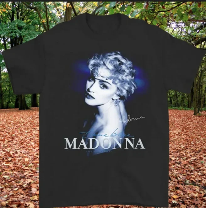 ユニセックスTシャツvtg madonna,35周年記念の真の青,黒,ファンへのギフト,3XL