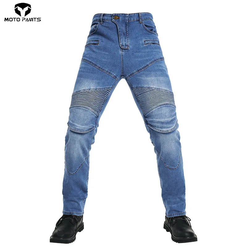 Black Blue Motorcycle Riding Jeans with Knee Hip Pads Motocross Racing Pants Motorbike Cycling Trousers Protective Pants