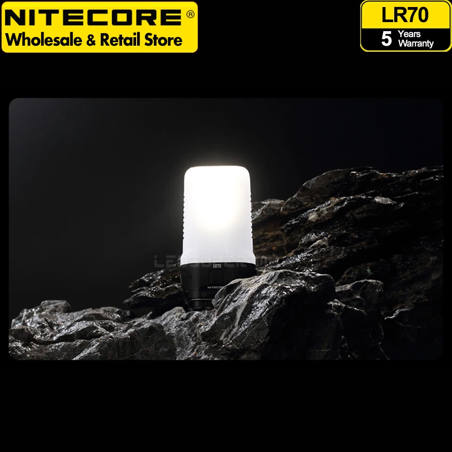 3-in-1 NITECORE LR70 USB-C Rechargeable Lantern Flashlight & Fast Charge Power Bank & Portable Camping Tent Light