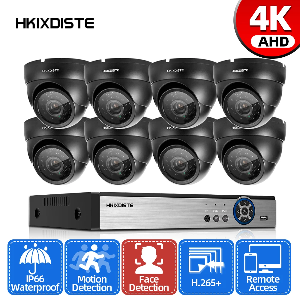 

8MP Ultra HD 8CH AHD DVR Dome CCTV Camera Security System Outdoor Infrared Night Vision IP66 Waterproof Video Surveillance Kit