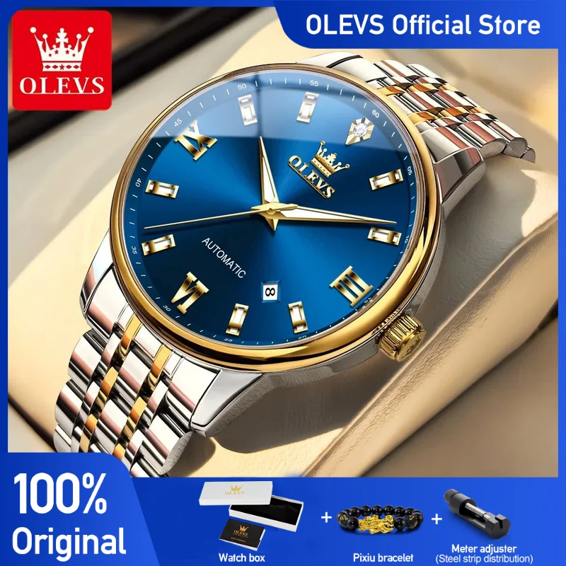 

OLEVS 6723, мужские часы, оригинальные деловые автоматические механические часы для мужчин, водонепроницаемые наручные часы с датой, высокое качество, новинка Reloj