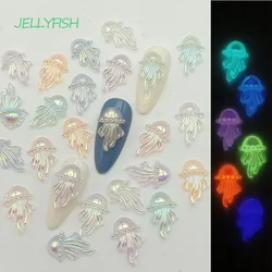 50PCS 3D Luminous Jellyfish Nail Charms Accessories Parts Glow In The Dark Manicure Decor Nail Decoration Supplies Material Tool