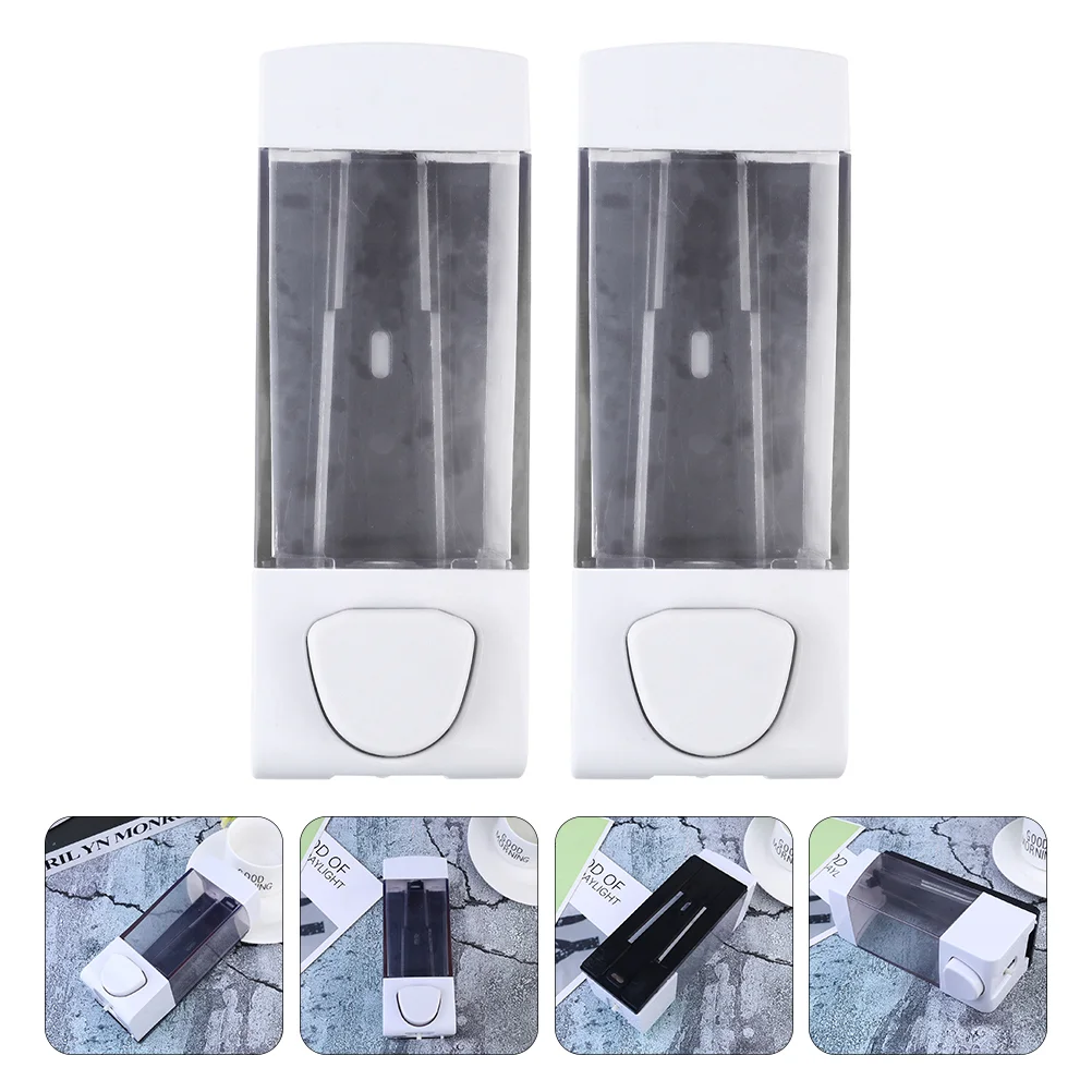 

2 Pcs Soap Dispenser Shampoo and Shower Gel Bathroom Liquid Foam for Hotel Lotion Wall Mounted Pump Hand Handwashing Fluid Box