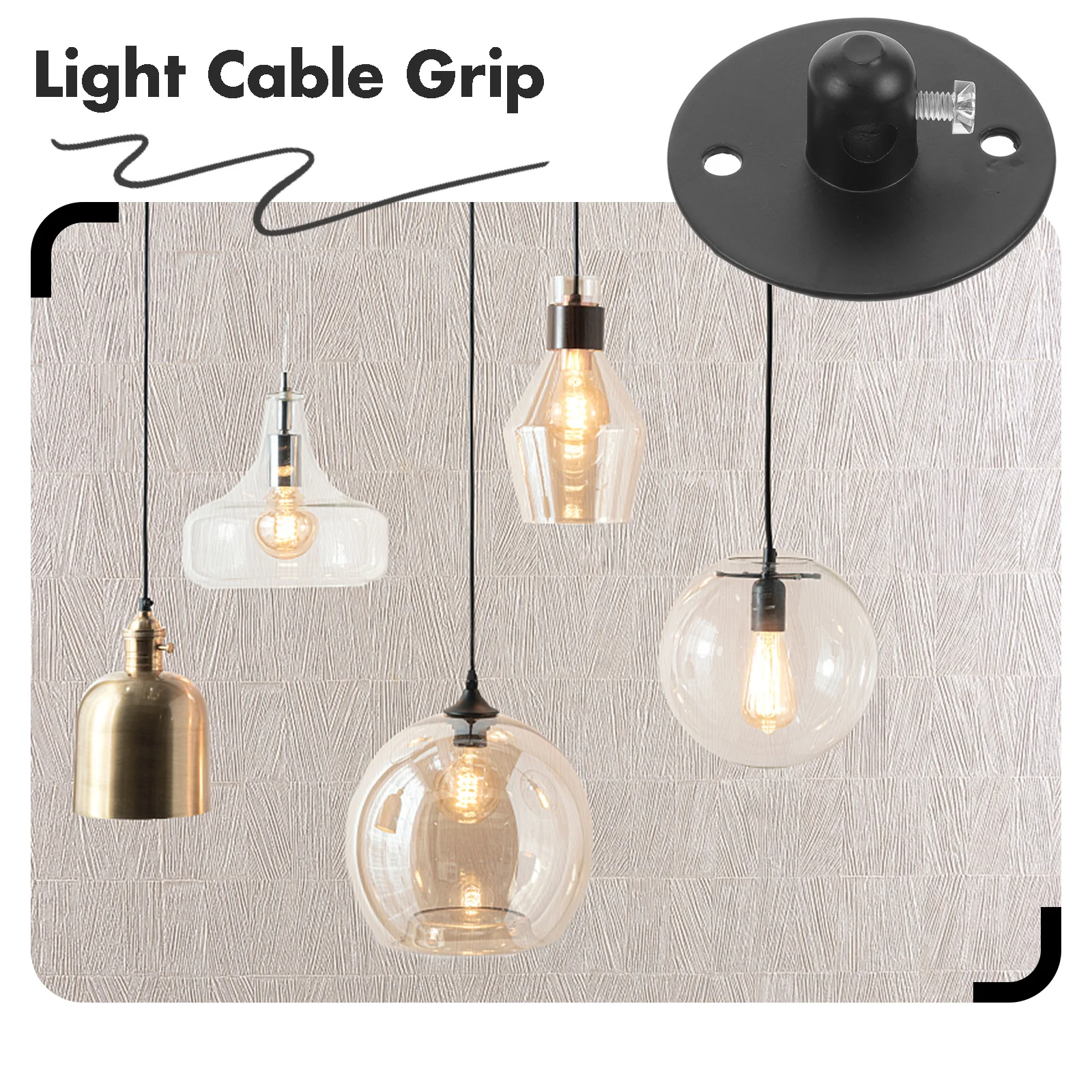 

2Pcs Light Cable Grip Durable Hanging Lights Clamp for Residential Commercial Use Cord Grips Light Cable Grips