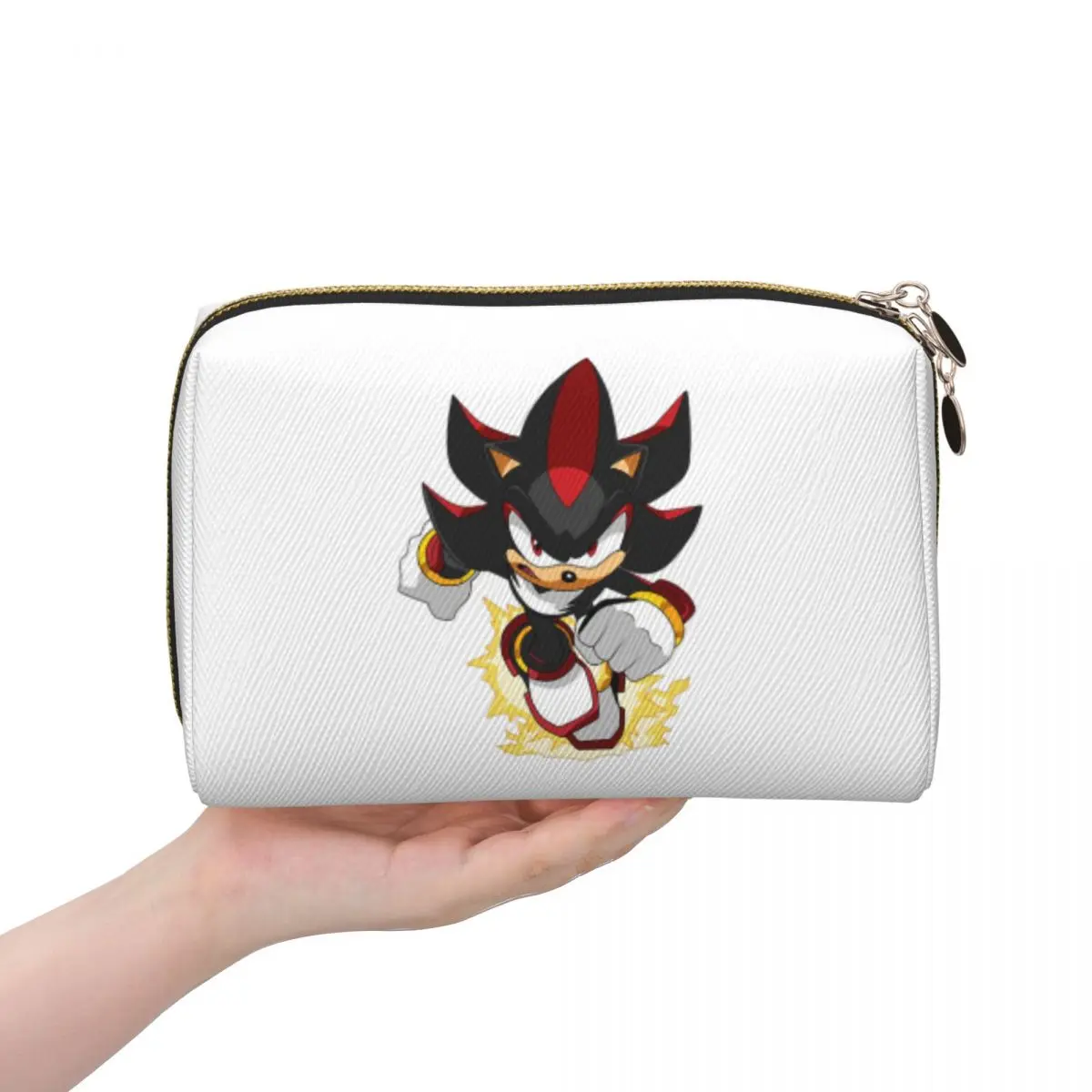 Sonic Shadow Cartoon The Hedgehog Women Cosmetic Bag Travel Makeup Organizer Pouch Toiletry Storage Dopp Kit Box