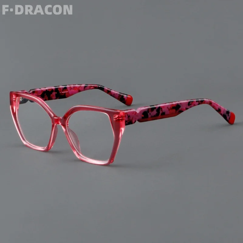 F·DRACON Board Eyeglass Frame Retro Square Women's Glasses Frame High-quality Optical Prescription Eyeglass Frame Men 25001