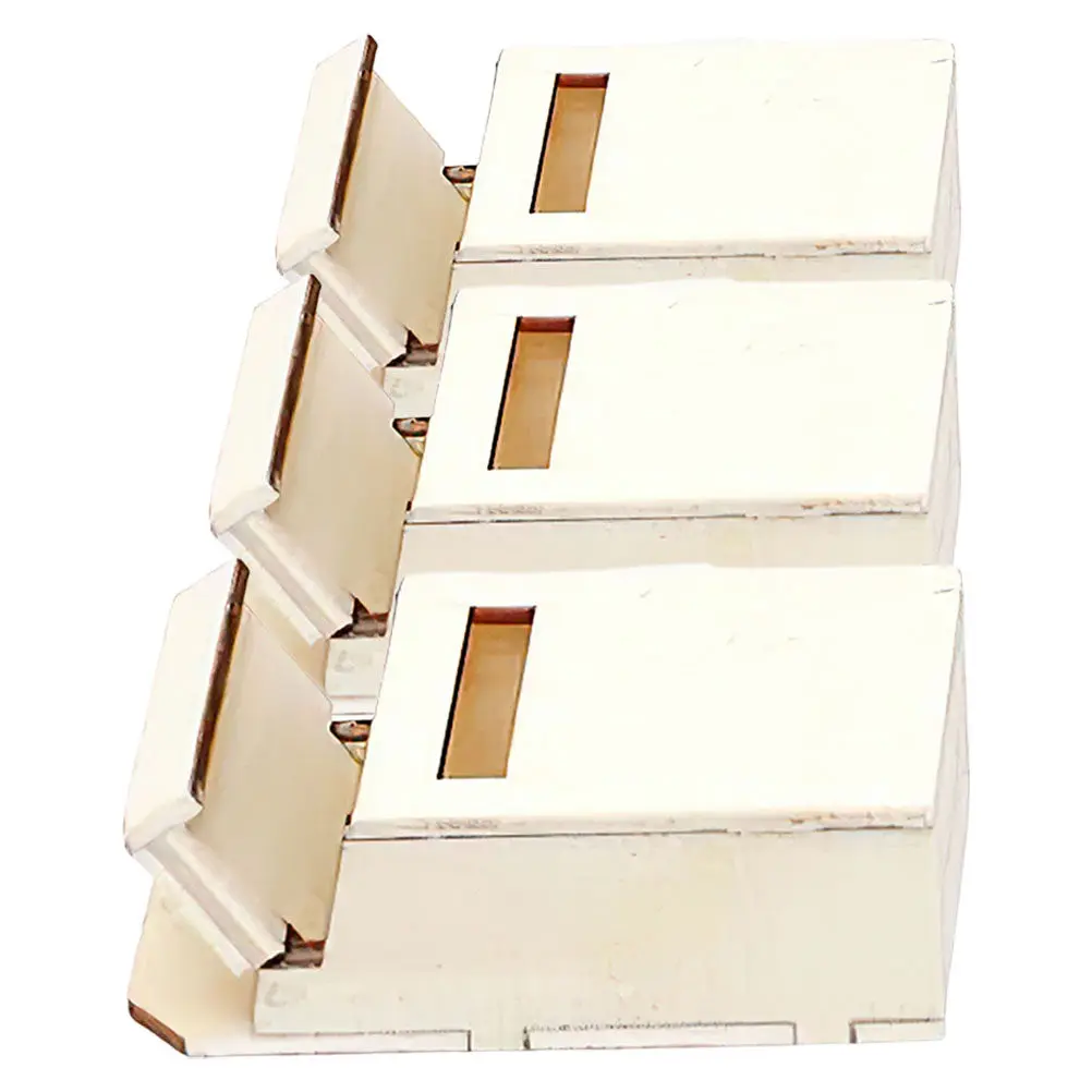 

3Pcs Wooden Mini Mailbox Set Dollhouse Miniatures Accessories Lifelike Tiny House Decor Small Mailbox Craft for Miniature Scenes