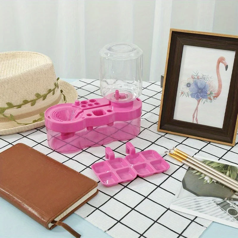 Multifunktionale Pinselreinigungswerkzeuge, mit Farbpalette und Pinselhalter, automatische Wasserzirkulation für die Schule – Detail 5