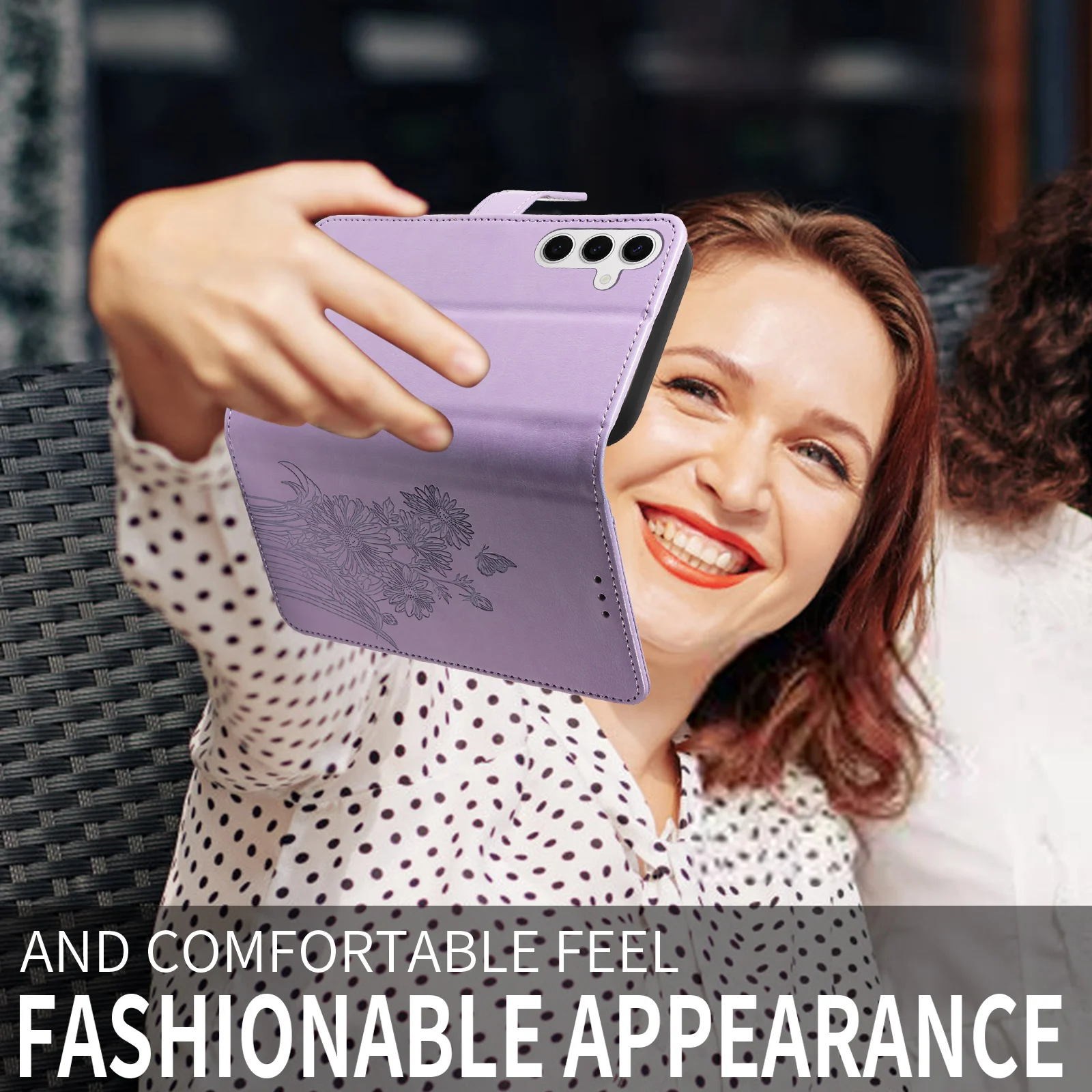 Geprägte Flip-Kartenfach-Schutzhülle für Samsung S26/S25/S24/S23/S22/S21/S20Fe Kunstleder Brieftaschen-Handyhülle – Detail 10