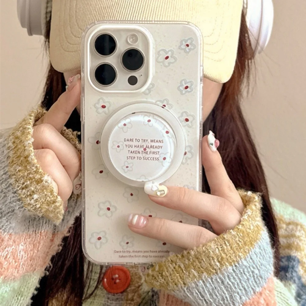 

Корейский милый цветок для телефона Magsafe, магнитная подставка Griptok для iPhone, забавный складной чехол для беспроводной зарядки, держатель