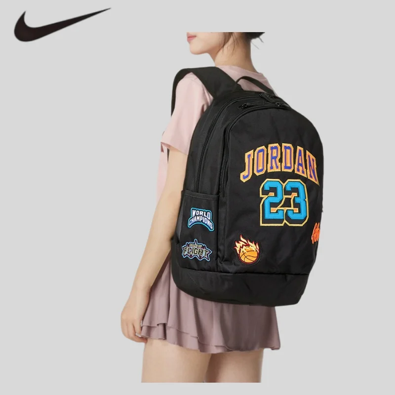 Nike JORDAN Backpack Men's and Women's Fashion AJ School Bag Computer Bag Large Capacity Travel Running Travel Bag