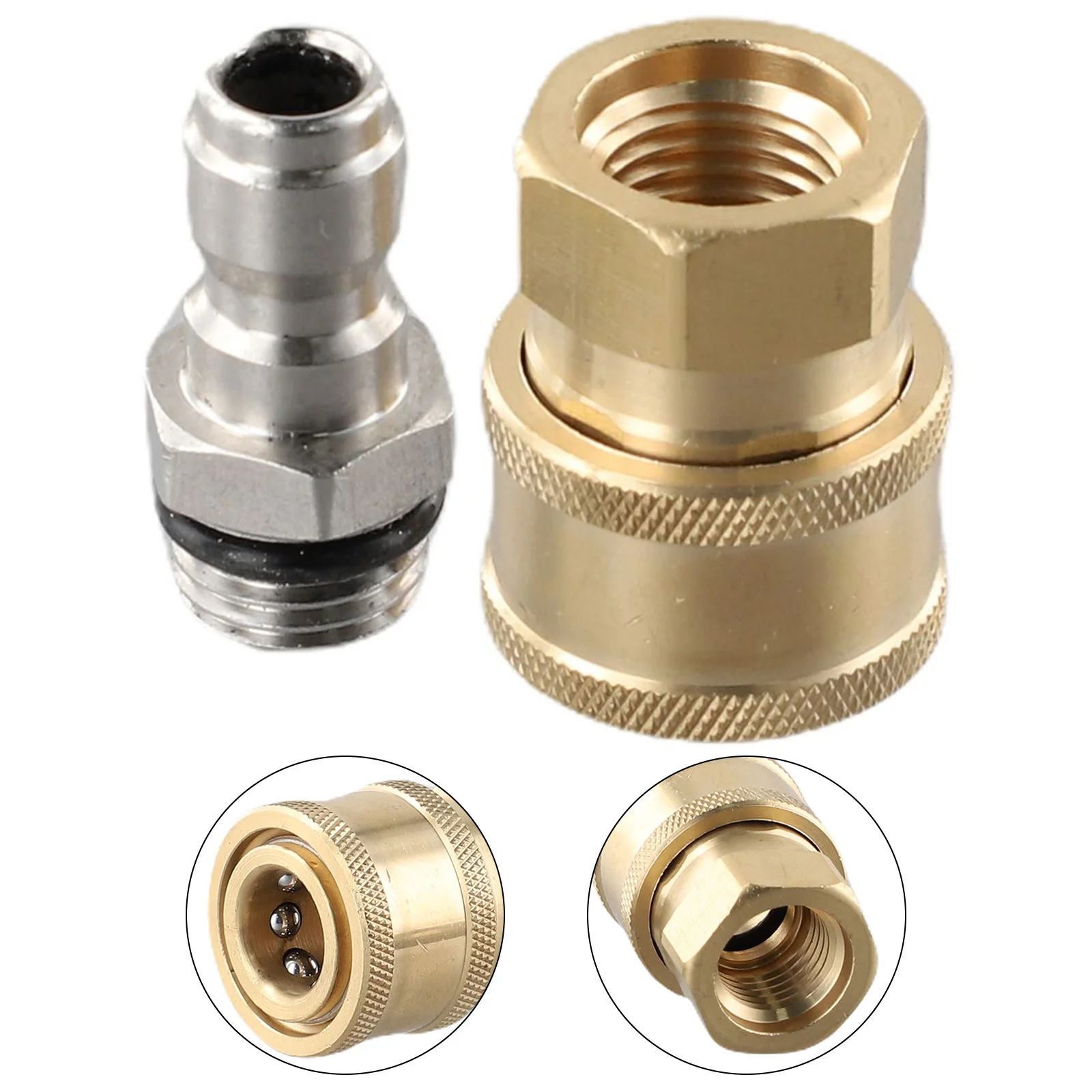 Replacement Connector Spare Parts Garden Pair Pressure Washer Quick Release 1/4 Male M22/14 Female Plug Brass Accessories