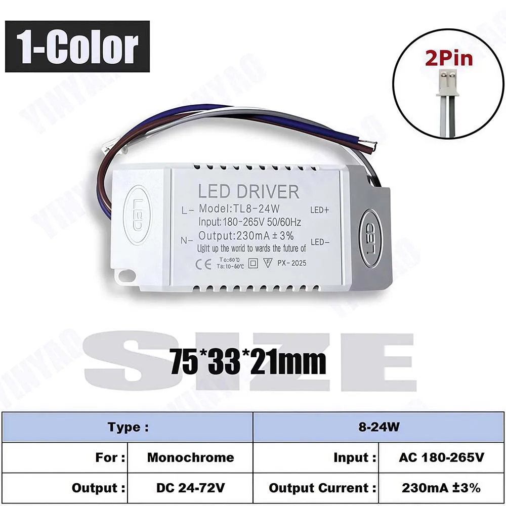 Светодиодный драйвер AC165-265V на DC24-84V 60V-130V 90-165V 280mA 300mA, блок питания, трансформатор для освещения, для самостоятельной сборки светодиодных потолочных светильников