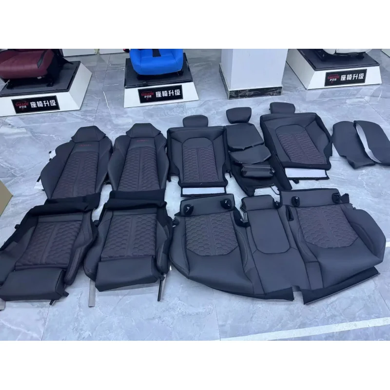 

For Audi A3 A4 A5 A6 A7 Car Luxury Sport Racing Seat Custom Carbon Fiber Panel Leather Cover Bucket Upgrade RS Seats