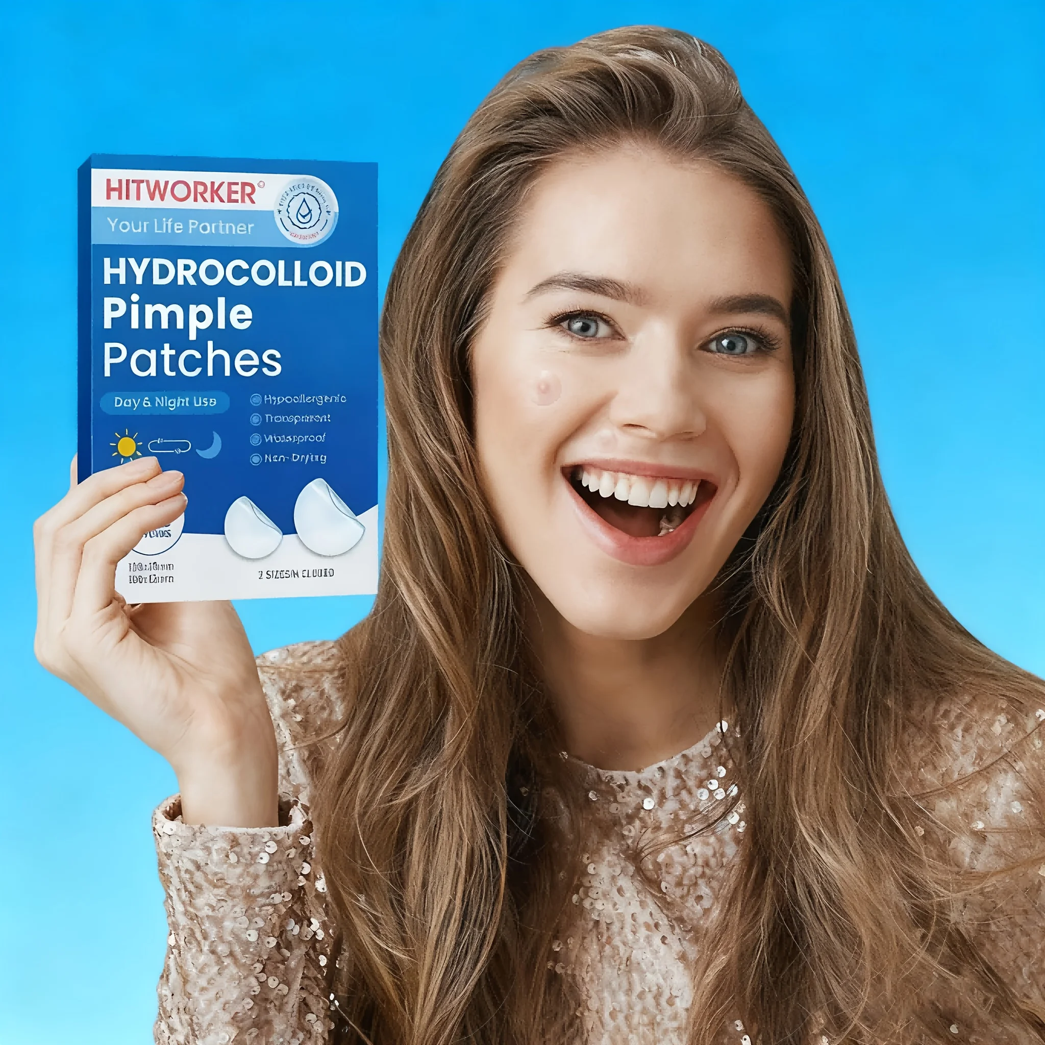 360 قطعة من رقع حب الشباب الغروانية المائية، لطيفة وغير مهيجة، خالية من الكحول وخالية من العطور، سهلة الحمل أثناء السفر.