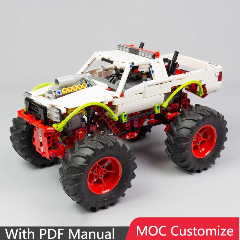 

НОВЫЙ 3465 шт. Moc CustomizeTechnical Роскошная белая модель монстра-трака Строительные блоки Скоростной автомобиль Кирпичи Игрушки Подарки для детей и взрослых