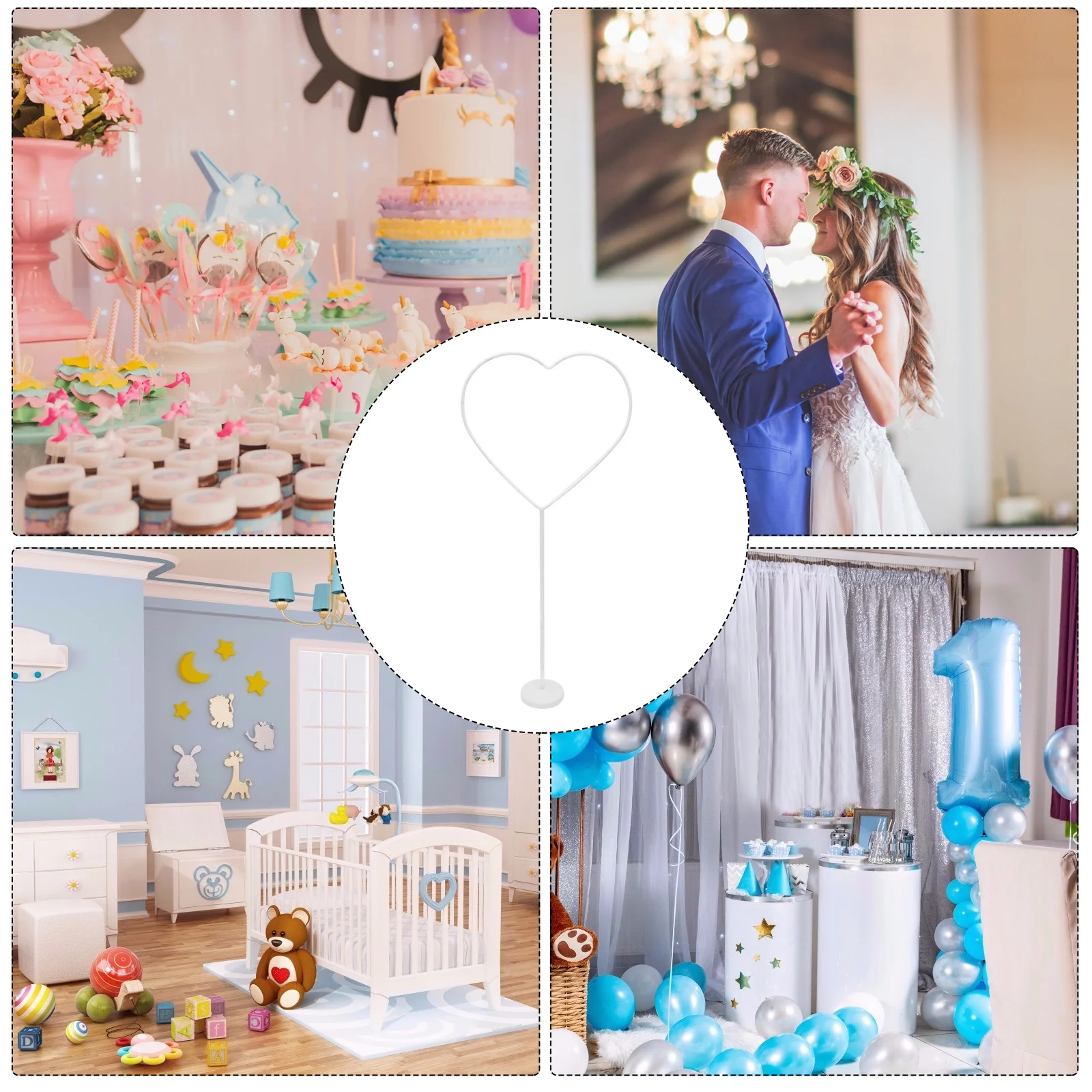 

1Pcs Heart Balloon Stent Party Decoration Wedding Birthday Durable Plastic Balloon Holder Column Supplies Layout Props