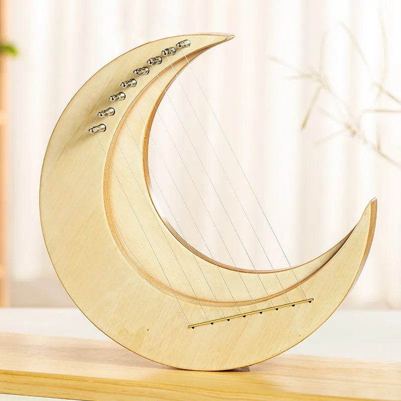 

Crescent harp niche musical instrument Moon harp small 15 strings easy to learn small