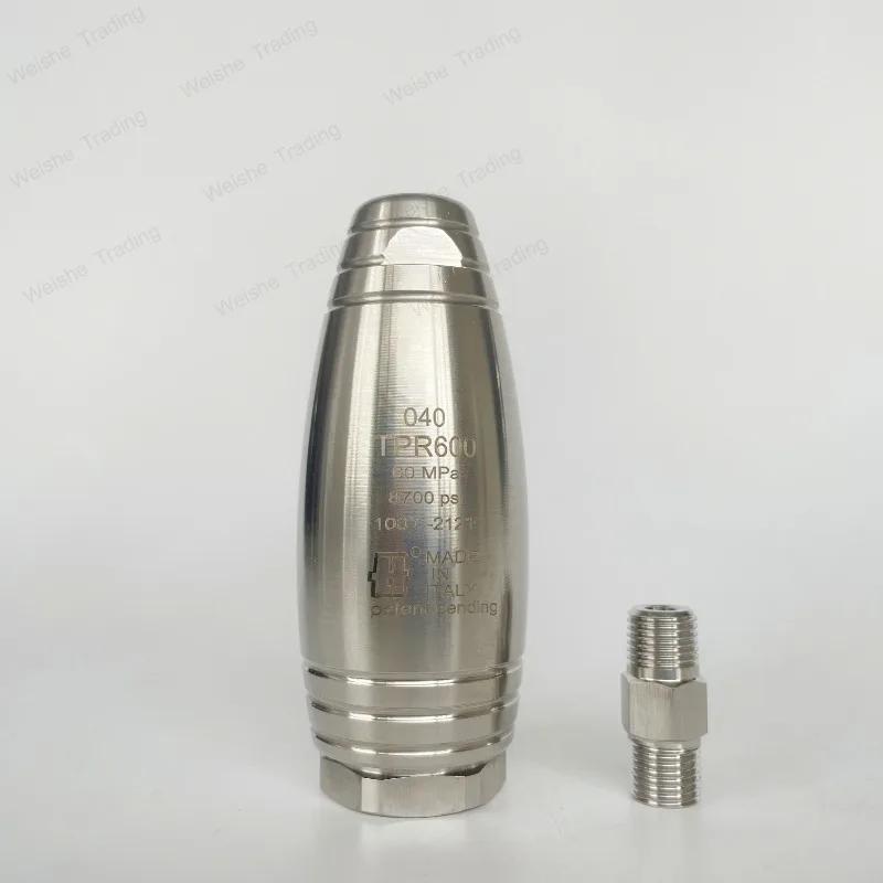 

High Pressure 500/600 Bar 1/4” Quick Connection with Tungsten steel core water turbo rotating nozzle for cleaning Agua potable