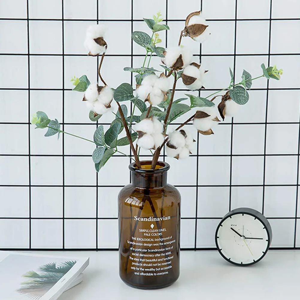 

6pcs Artificial Cotton Plants Simulation Grass For Indoor Wall Decor Flower Arrangement Diy Home Decoration Supplies