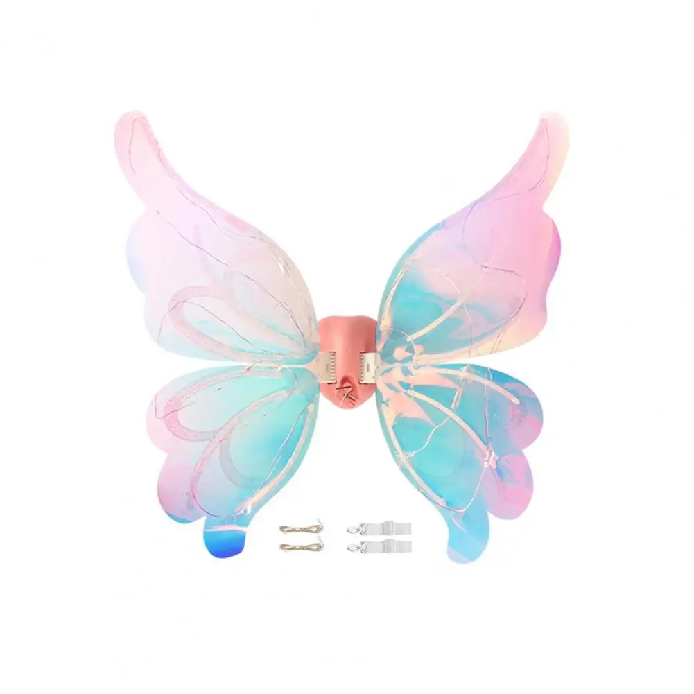 Alas de mariposa de ensueño que cambian de Color, alas de mariposa brillantes para festivales, fiestas, accesorios de disfraces de Ángel eléctrico para niñas