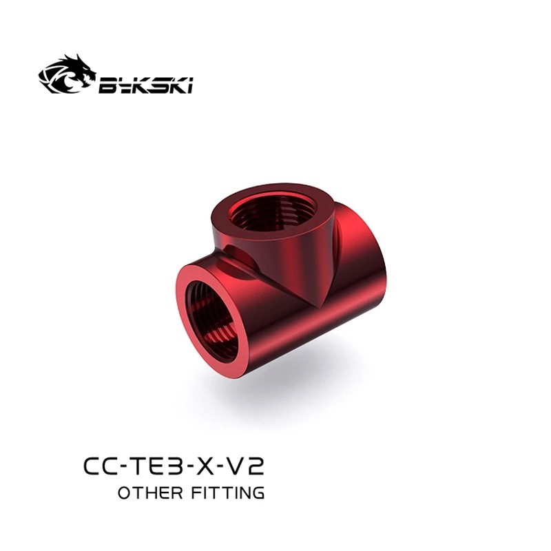 Bykski 3-Way Cubic Spilter Fittings / G1/4\'\' Female Multi-Way Connector Adapter PC Water Cooling Accessories / CC-TE3-X-V2
