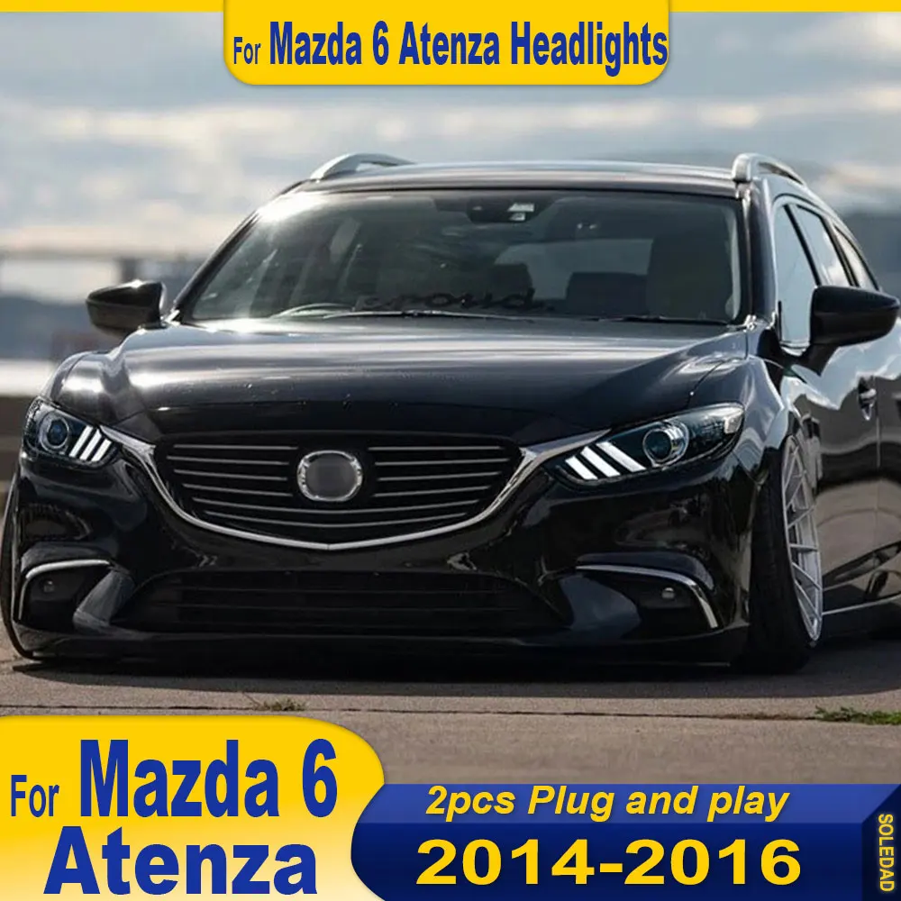 

LED Head Lamp For Mazda 6 Atenza 2013-2017 Mustang Headlights Fog Light Day Running Light DRL H7 LED Bi Xenon Bulb Car Accessory