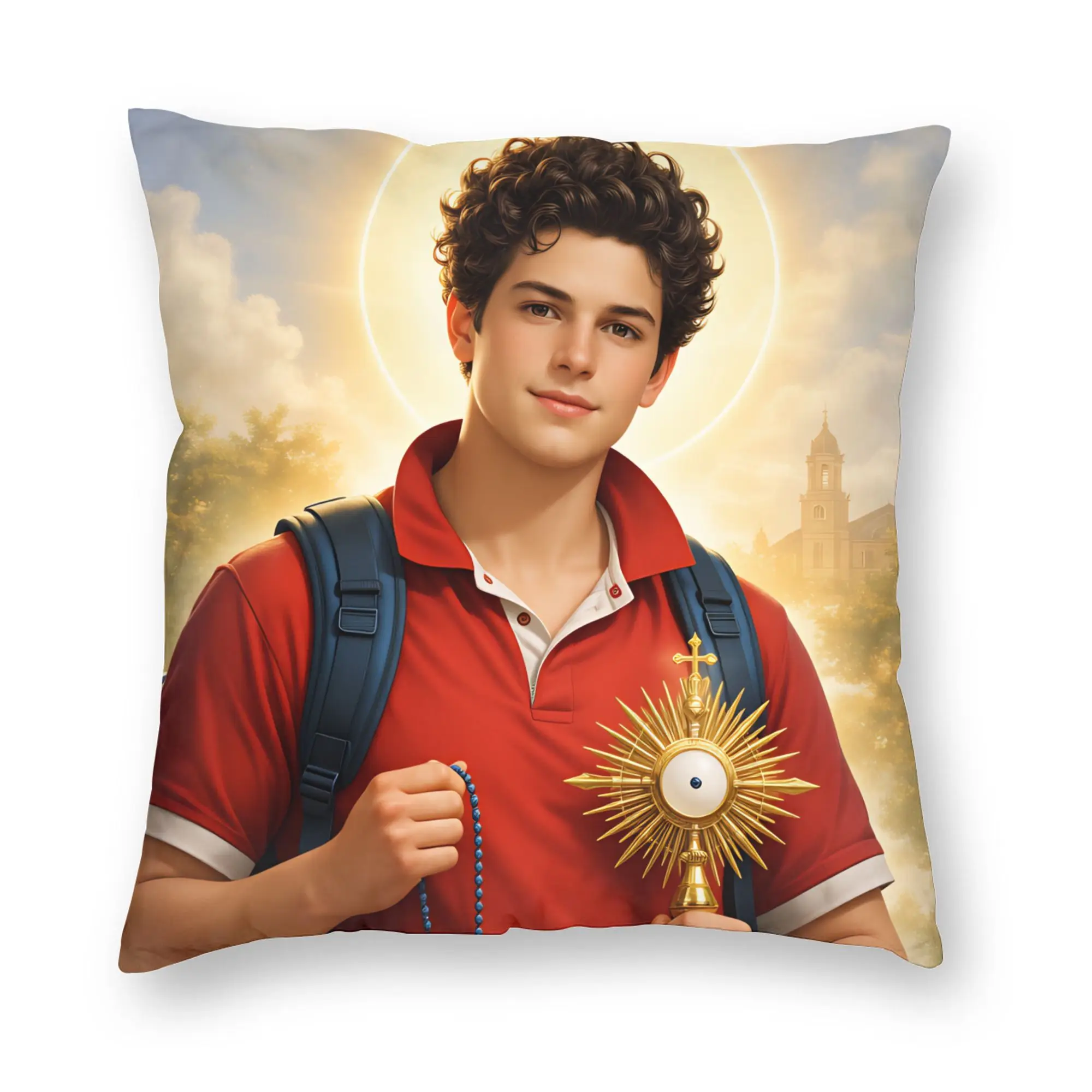 Saint Carlo Acutis Pillowcases  Fashion Pillow Case For Sofa Home Decoration Comfy Pillow Cover