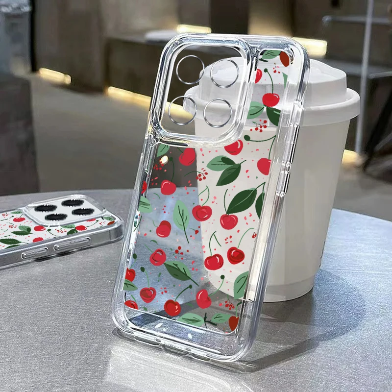 Clear Summer Fruit Case For Xiaomi 11T 13T Poco X6 X5 Pro Funda Redmi Note 13 12 11 10 14 Pro 4G 5G Cherry Watermelon