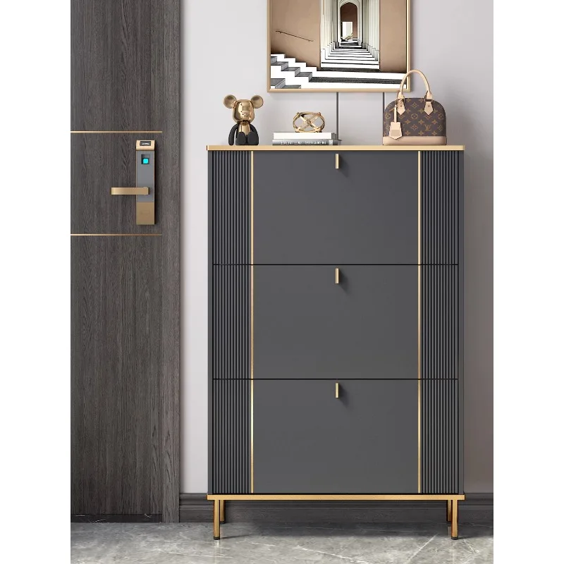 

Ultra-thin shoe cabinet, small narrow cabinet at home door, tipping bucket type large-capacity storage cabinet