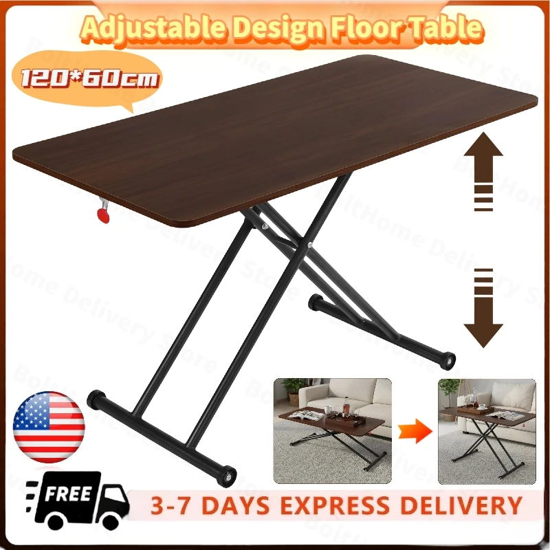 

Multifunctional Folding Table Lift Top Coffee Table Convertible to Dining Table Height Adjustable Wooden Dinner for Small Spaces