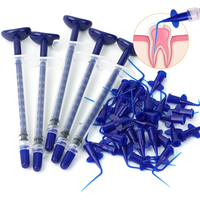 Dental Plastic Delivery Syringe Disposable Root Canal Rinse Tips Endo Applicator for Etching Gels Paste Composite Sealer ﻿