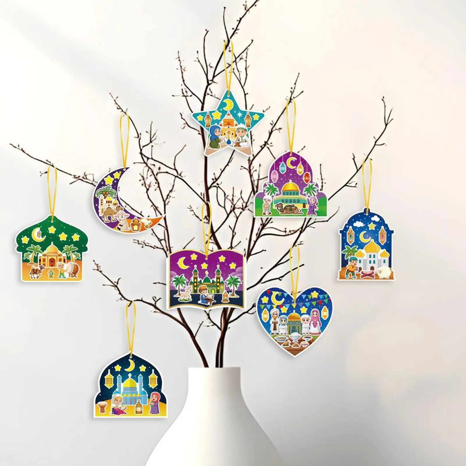 Holiday Craft Kits Religious Mosque Scene With Stickers Decorative Crafts Kit Indoor Decorations For Party Class Activities