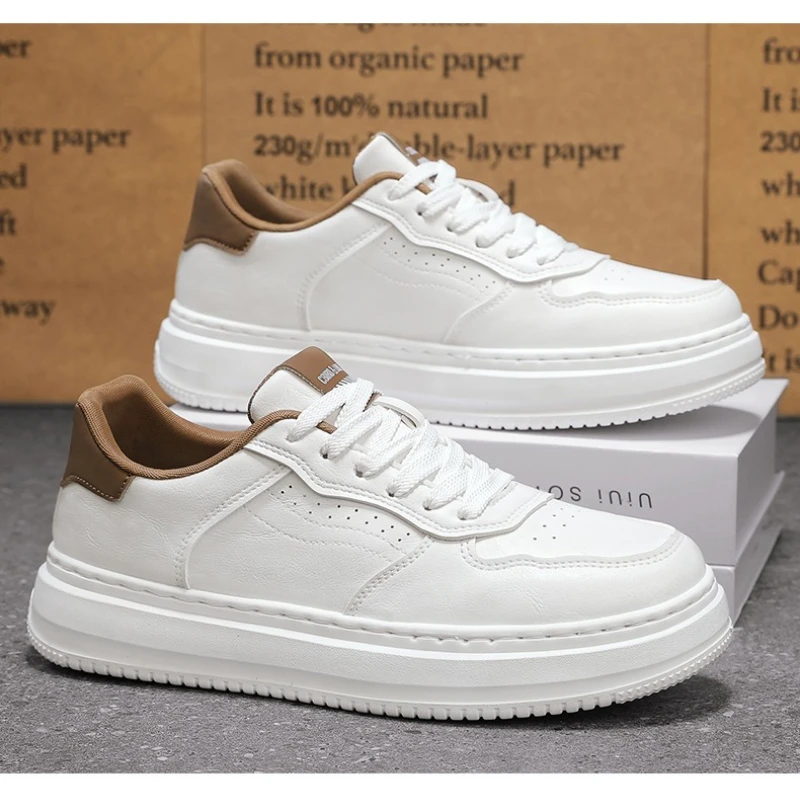 

Осенние бестселлеры с низким берцем и круглым носком, простой дизайн, искусственная кожа, мягкая подошва, противоскользящая повседневная спортивная обувь большого размера на шнуровке