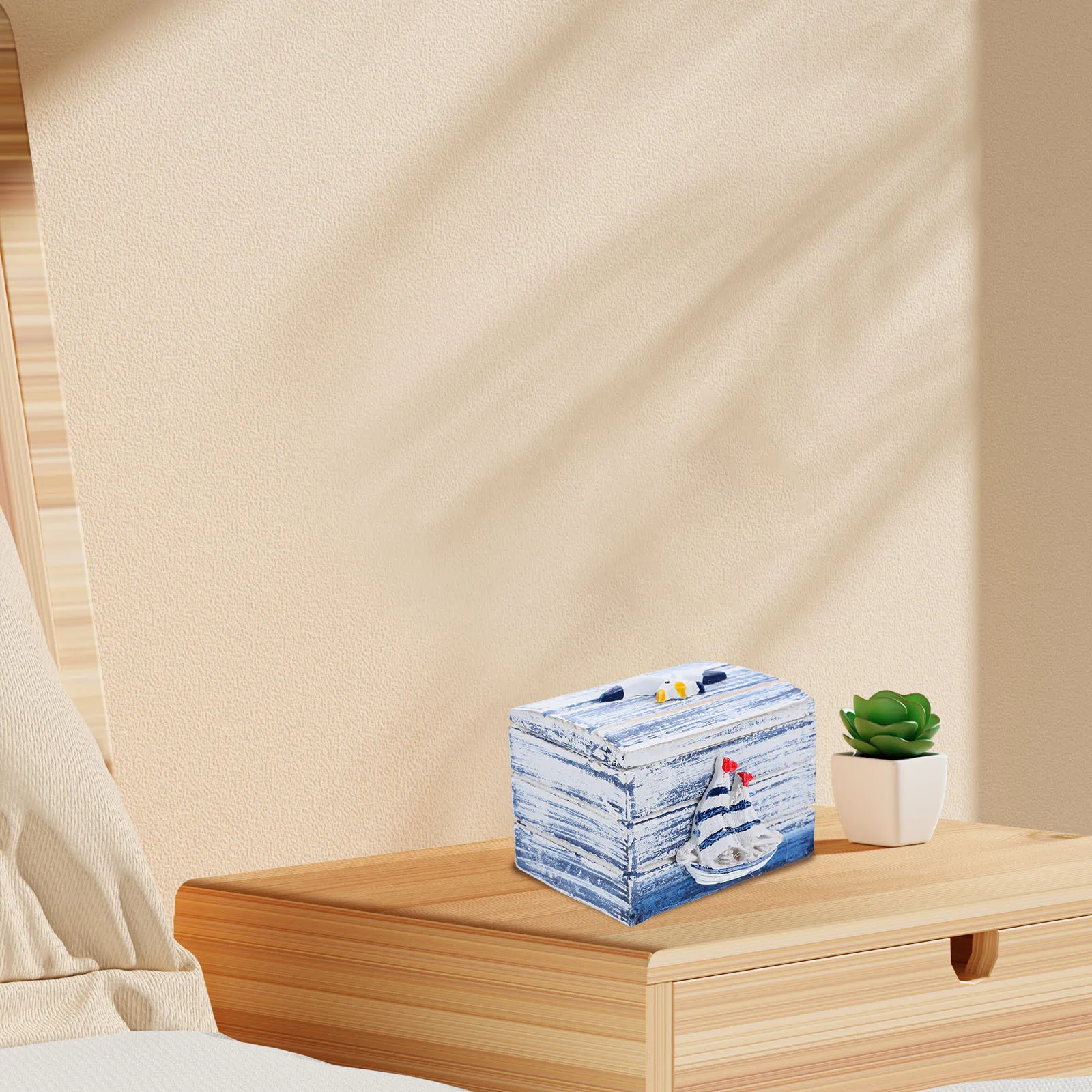 

Деревянный органайзер для хранения ювелирных изделий в средиземноморском стиле для рабочего стола, небольшой органайзер для ювелирных изделий в средиземноморском стиле, декор, фотофон