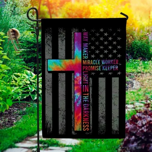 Way Maker Miracle Worker Promise Keeper God Christian Cross American Graden Flag UUI GGX