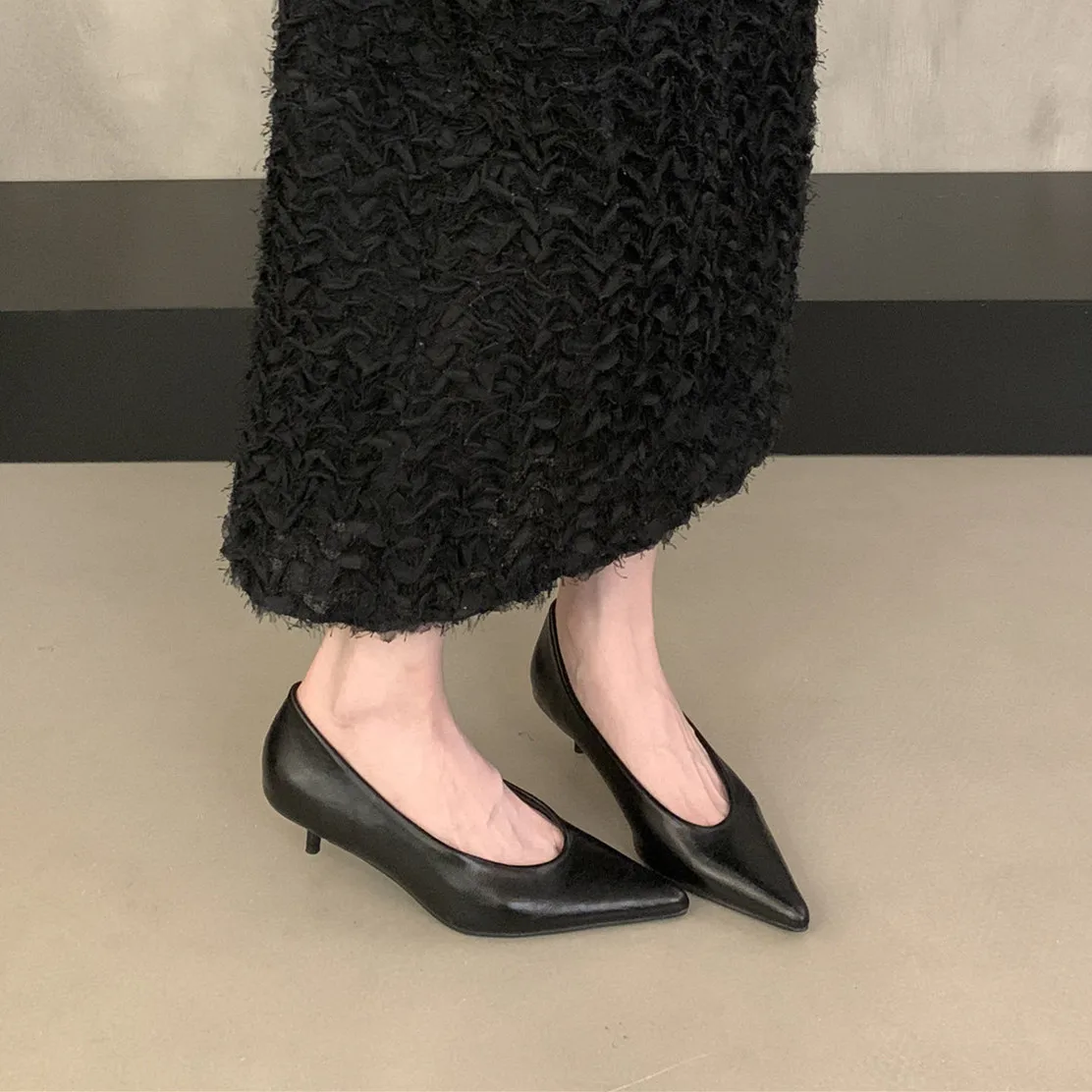 Bailamos 2026 New Brand Women Pumps Ladies Elegant Thin High Heel Single Shoes Fashion Pointed Toe Shallow Slip On Boat Shoes