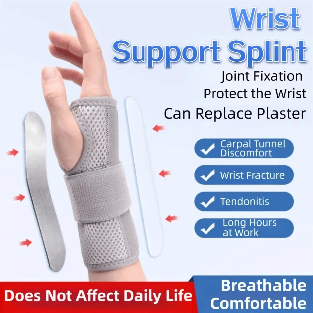 Adjustable Wrap Wrist Support Splint Breathable Removable Wrist Stabilizer Portable Lightweight Hand Support Splint Men