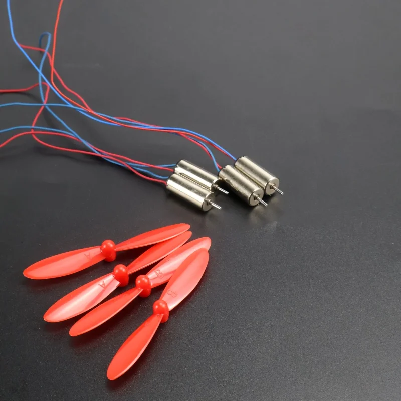 4 x diy dc3.7v 50000rpm 716 copo oco coreless motor cw ccw de alta velocidade com hélice 4x50mm a b para diy micro fpv quadcopter