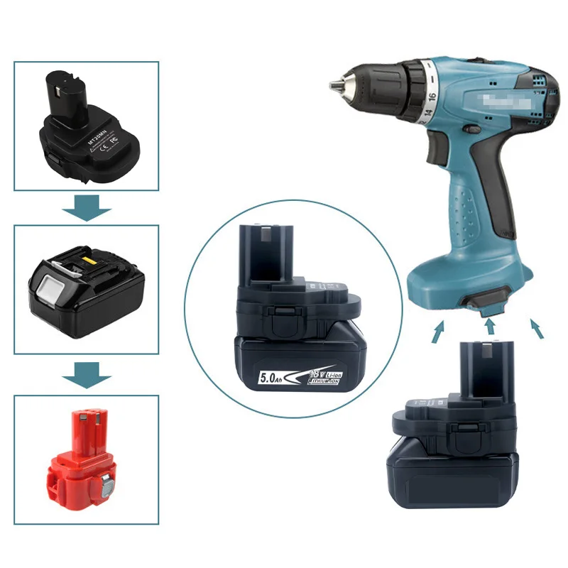 

MT20MN Battery Adapter for Convert Makita BL1830 BL1860 18V Li-ion Battery To Ni-Mh Ni-Cd Battery For Makita NiCad/NiMh Tool Use