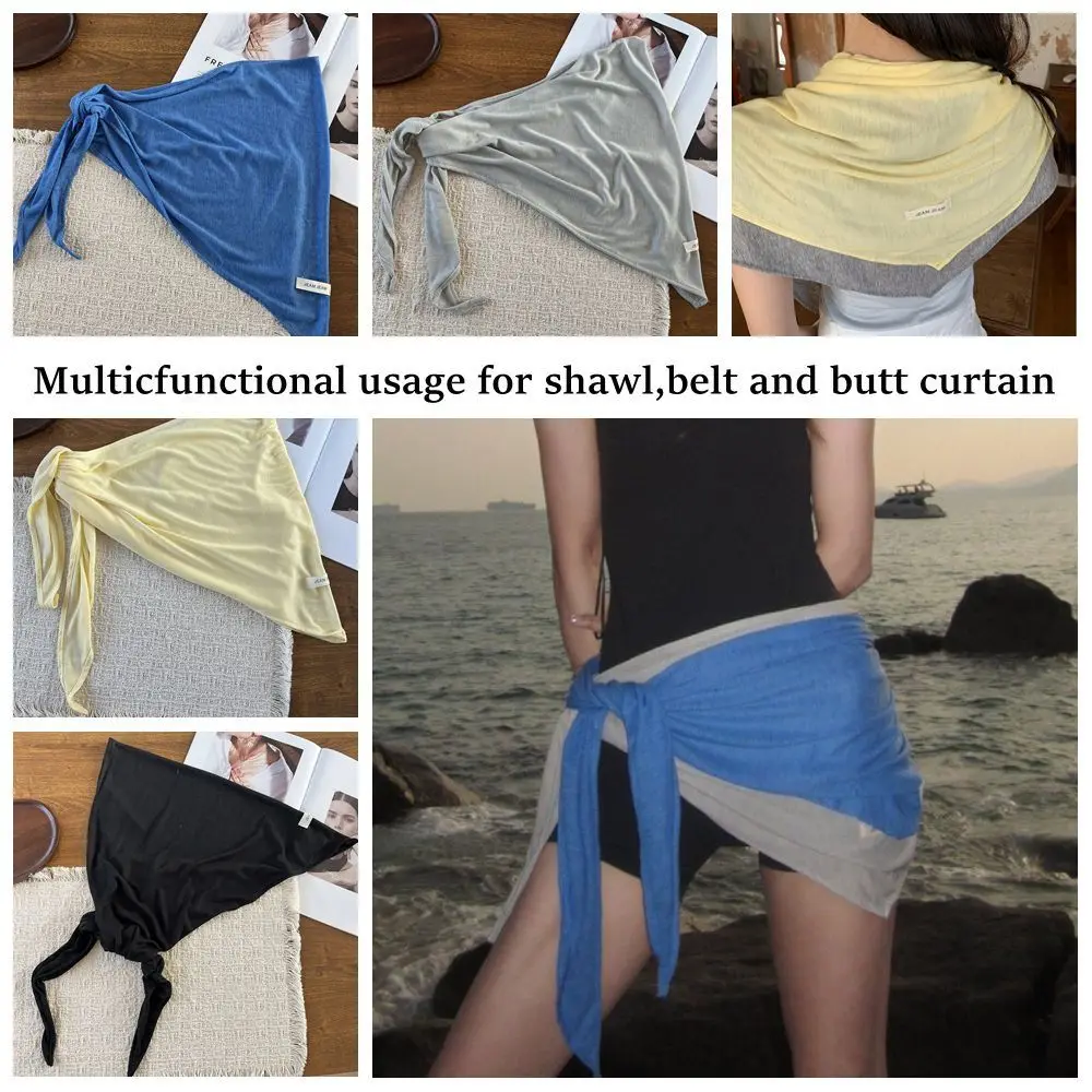 

Jeans Pants Decor Soft Solid Color Shawl Y2K Streetwear Harajuku Butt Curtain Multifunctional Headscarf