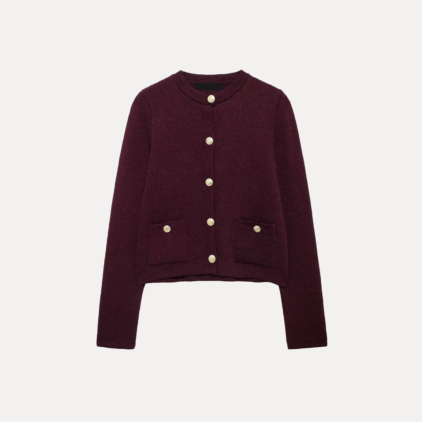 Faionable Jaet lavorato a maglia da donna Sle con bottoni dorati Decor 2025 Autunno Nuovo arrivo Z Marca Cardigan aperto Sle europeo