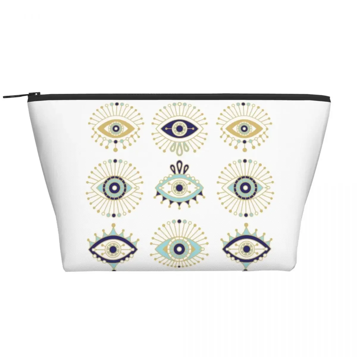 Cute Turkish Evil Eye Travel Toiletry Bag for Women Nazar Amulet Hamsa Boho Bohemian Cosmetic Makeup Bag Beauty Storage Dopp Kit